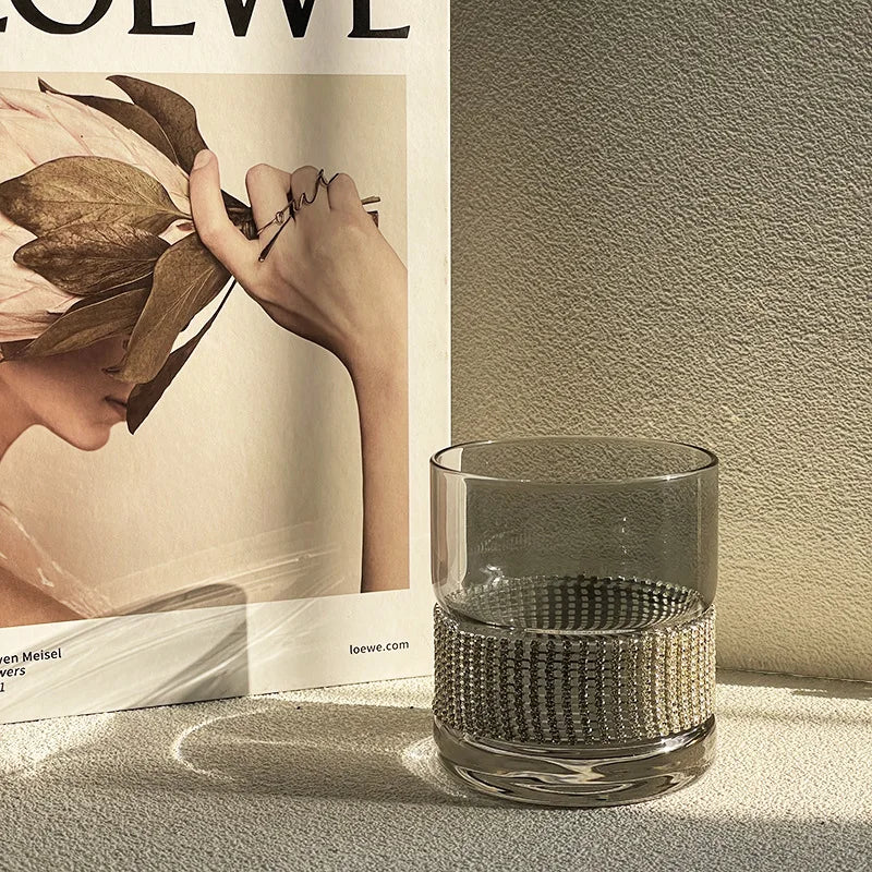 Light Luxury Diamond Glass Cup Beer Juice Coffee Water Cups Transparent Cup Whiskey Wine Glass Mug Heat-resistant Drinkware Cups