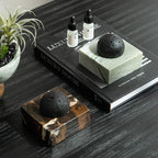 Black Lava Rock Stone Diffuser with Marble Base, Luxury Essential Oil Diffusers for Home Offices Yoga Sauna SPA