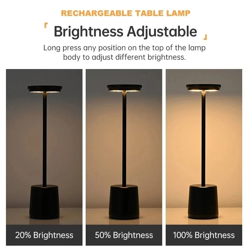 Simple Touch Sensor LED Table Lamp Rechargeable Desk Lamp 3Colors Adjustable Bedside Creative Ambient Light Bar Room Decor Light
