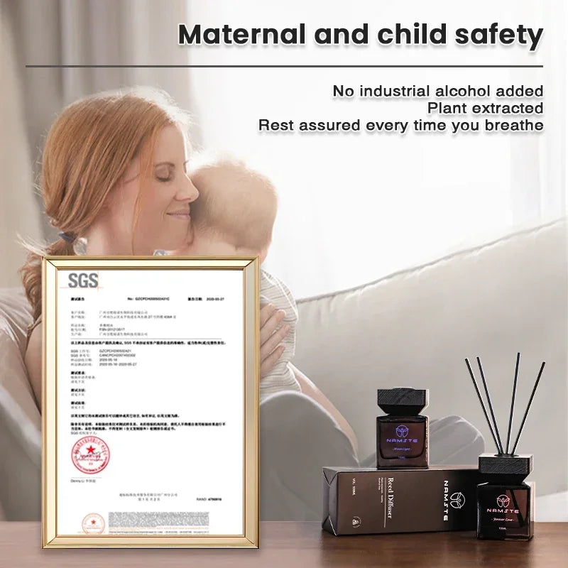 NAMSTE Reed Diffuser Oil With Sticks Aromatherapy Essential Oil Reed Diffuser Fragrance Room Flavoring Air Freshener Home Decor