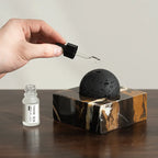 Black Lava Rock Stone Diffuser with Marble Base, Luxury Essential Oil Diffusers for Home Offices Yoga Sauna SPA