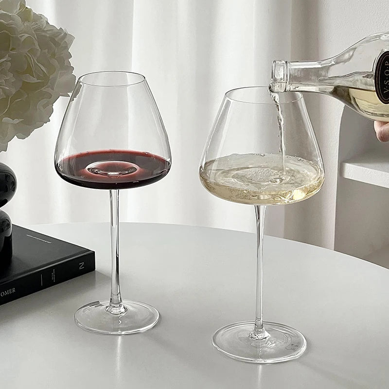 European-style Large-Bellied Burgundy Red Wine Glass Luxury And High-end Feel Home Crystal Glass Stemmed Wine Glass