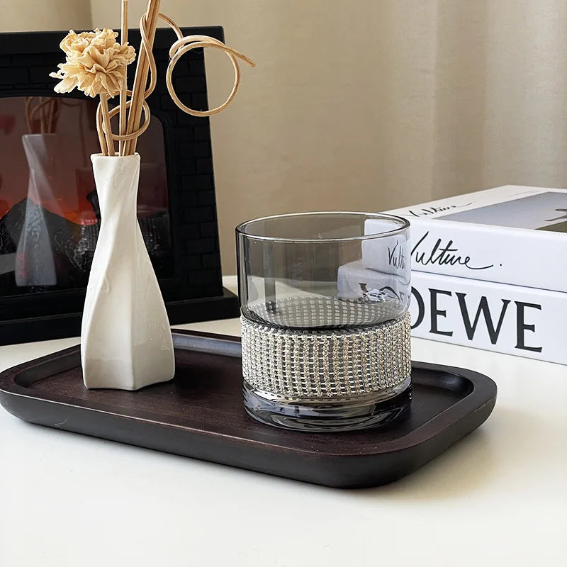 Light Luxury Diamond Glass Cup Beer Juice Coffee Water Cups Transparent Cup Whiskey Wine Glass Mug Heat-resistant Drinkware Cups