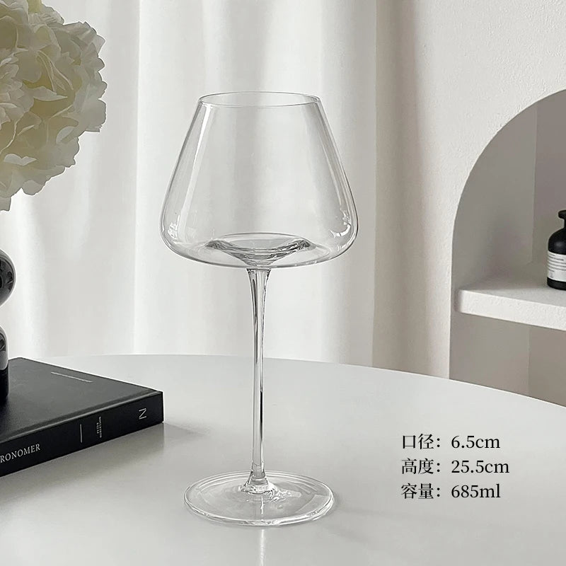 European-style Large-Bellied Burgundy Red Wine Glass Luxury And High-end Feel Home Crystal Glass Stemmed Wine Glass
