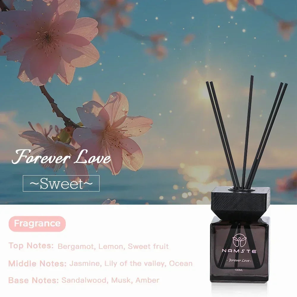 NAMSTE Reed Diffuser Oil With Sticks Aromatherapy Essential Oil Reed Diffuser Fragrance Room Flavoring Air Freshener Home Decor