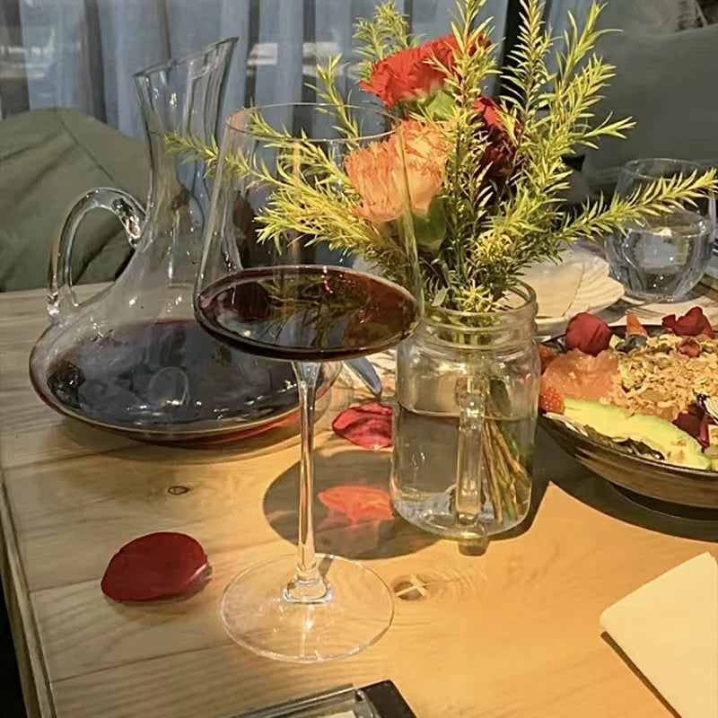 450ml 600ml Square Red Wine Glass Set European Luxury High-End Crystal Wine Glass Burgundy Goblet