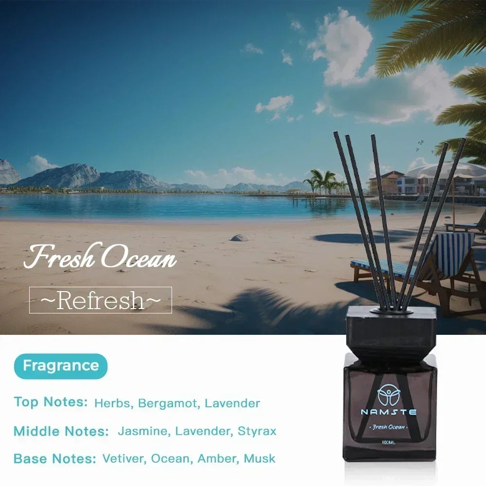 NAMSTE Reed Diffuser Oil With Sticks Aromatherapy Essential Oil Reed Diffuser Fragrance Room Flavoring Air Freshener Home Decor
