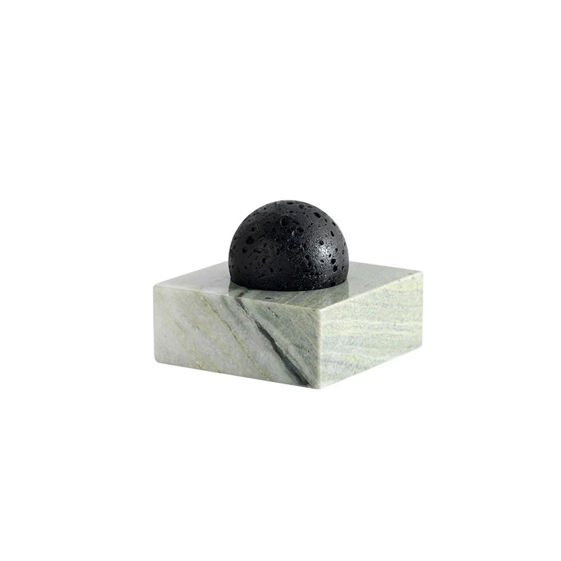 Black Lava Rock Stone Diffuser with Marble Base, Luxury Essential Oil Diffusers for Home Offices Yoga Sauna SPA