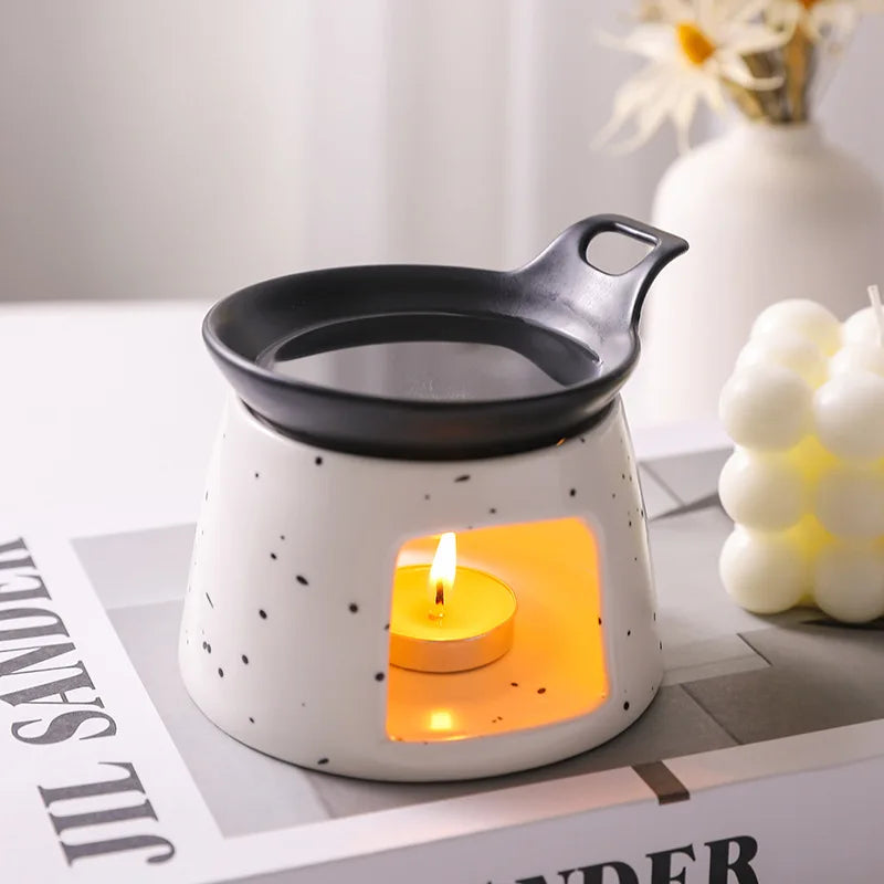 Fashion Creative Ceramic Aromatherapy Stove Can Dry Burn Fragrant Powder Coffee Grounds Aromatherapy Lamp Essential Oil Heater