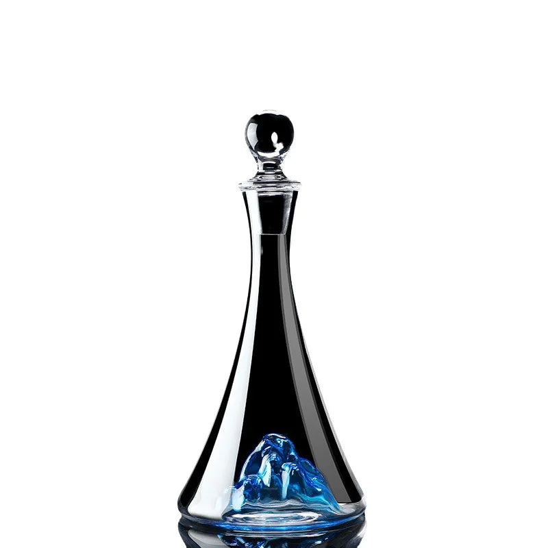 High Blue iceberg transparent glass decanter, European light luxury high-value red wine filtering and distributor,  wine utensil (Cópia)