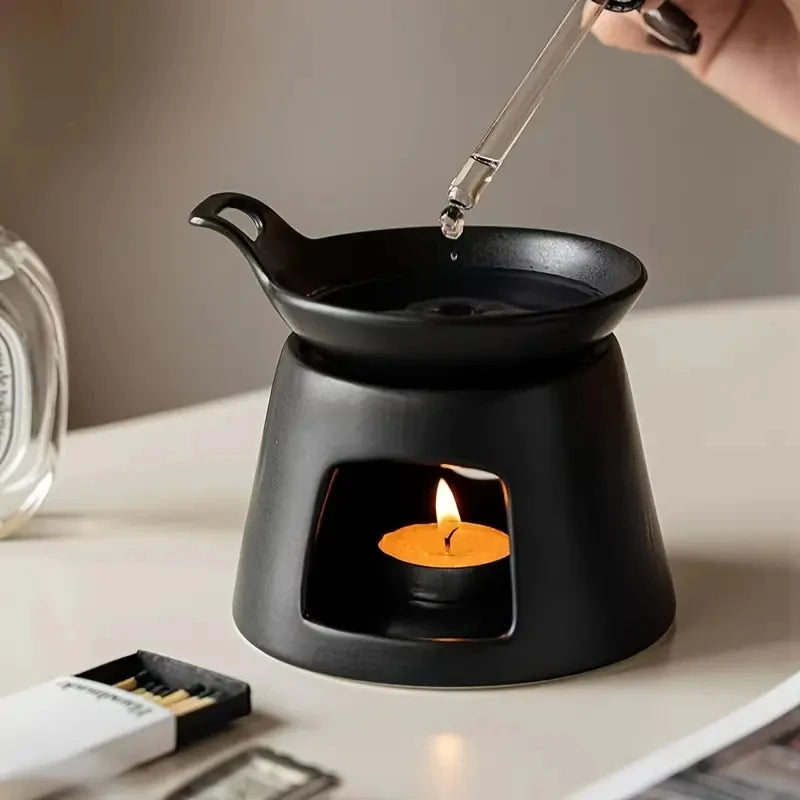 Fashion Creative Ceramic Aromatherapy Stove Can Dry Burn Fragrant Powder Coffee Grounds Aromatherapy Lamp Essential Oil Heater