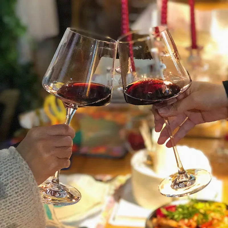 450ml 600ml Square Red Wine Glass Set European Luxury High-End Crystal Wine Glass Burgundy Goblet