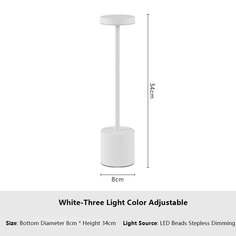 Simple Touch Sensor LED Table Lamp Rechargeable Desk Lamp 3Colors Adjustable Bedside Creative Ambient Light Bar Room Decor Light
