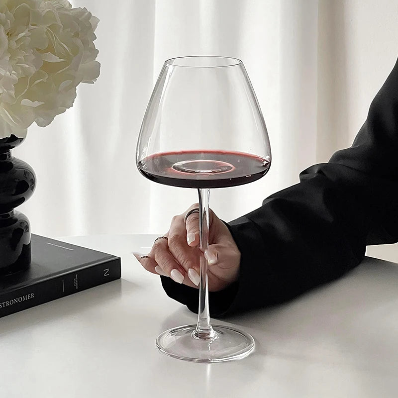 European-style Large-Bellied Burgundy Red Wine Glass Luxury And High-end Feel Home Crystal Glass Stemmed Wine Glass