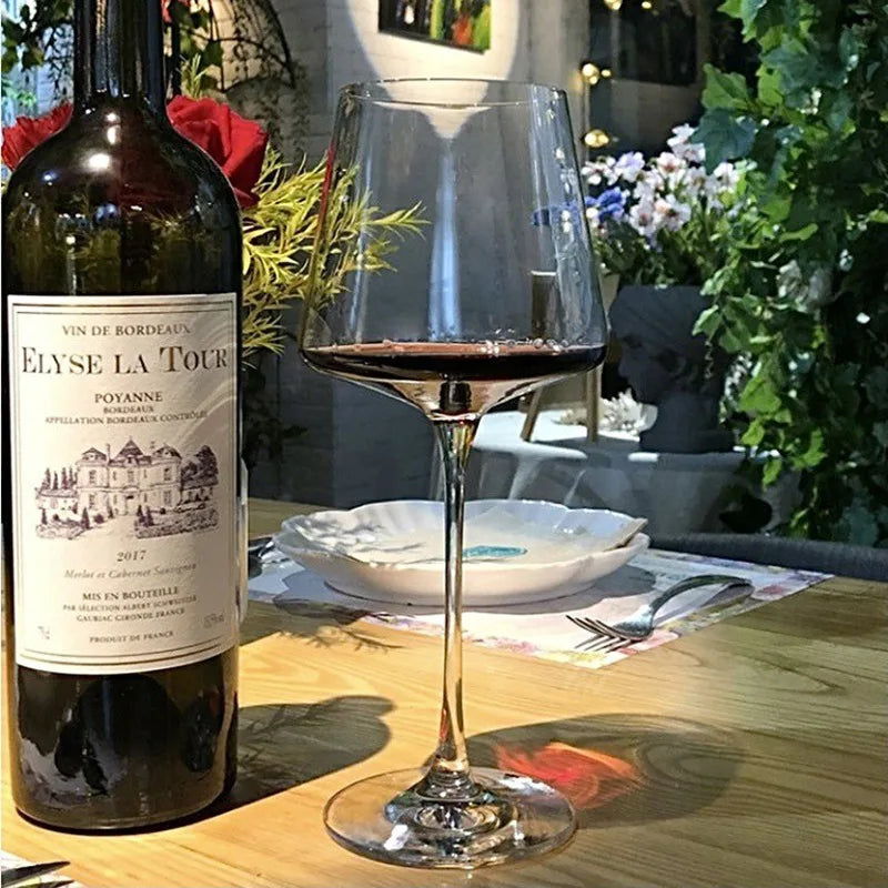 450ml 600ml Square Red Wine Glass Set European Luxury High-End Crystal Wine Glass Burgundy Goblet