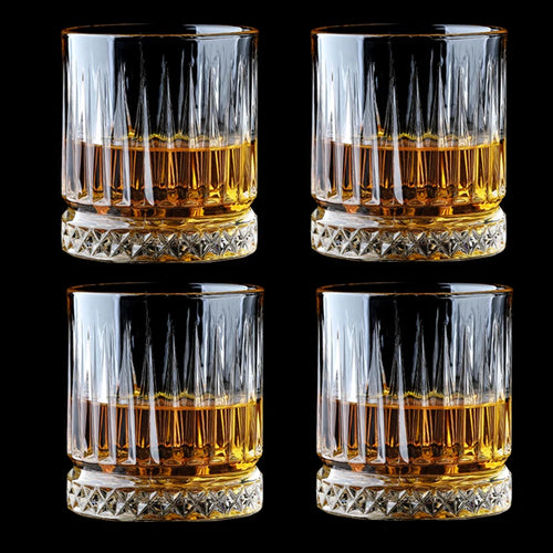 4pcs Set Diamond Painting Wine Glass Transparent Milk Cup Whiskey Cocktail Drinking Glasses Household Drinkware Wedding Gifts