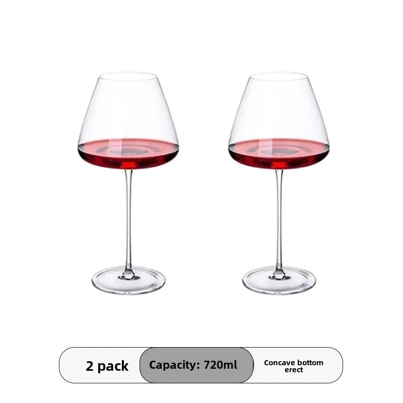 720ml Crystal Burgundy Wine Glass Stemware, Luxury Modern Fluted Design, Dishwasher Safe Elegant Home Use Gift for Wine Tasting