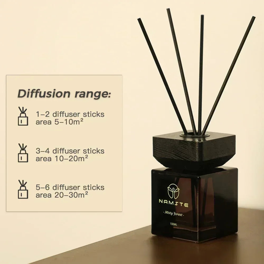 NAMSTE Reed Diffuser Oil With Sticks Aromatherapy Essential Oil Reed Diffuser Fragrance Room Flavoring Air Freshener Home Decor