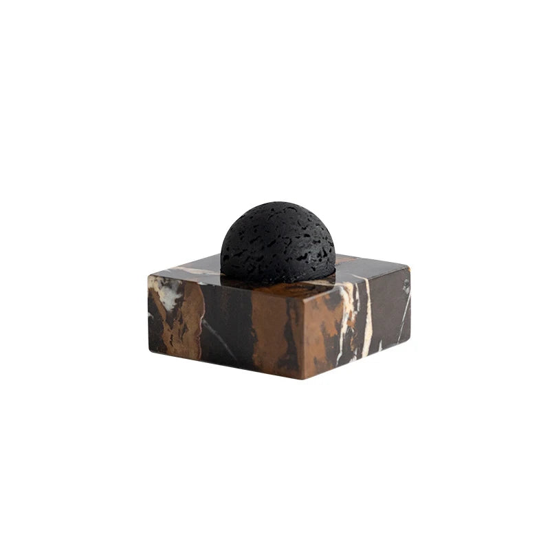 Black Lava Rock Stone Diffuser with Marble Base, Luxury Essential Oil Diffusers for Home Offices Yoga Sauna SPA