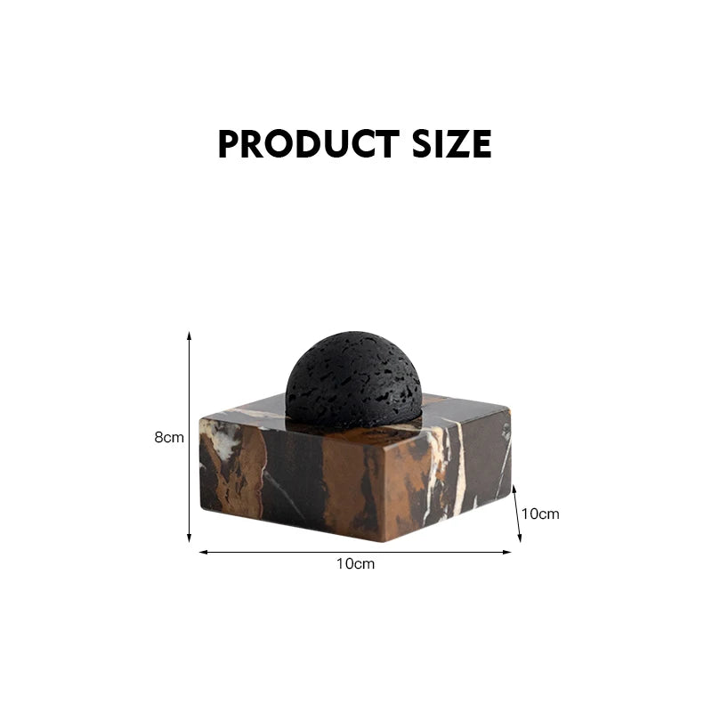 Black Lava Rock Stone Diffuser with Marble Base, Luxury Essential Oil Diffusers for Home Offices Yoga Sauna SPA
