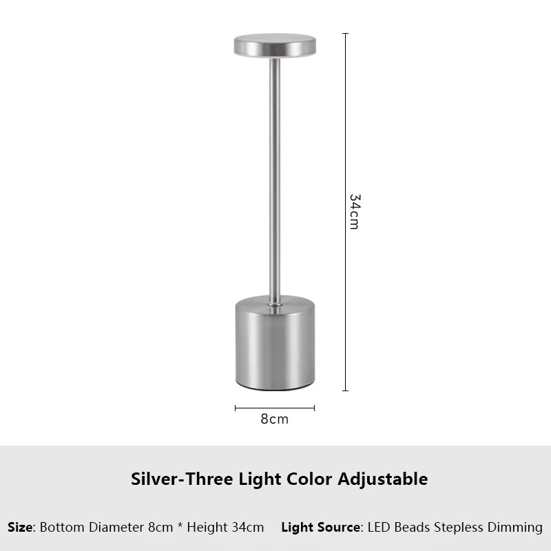 Simple Touch Sensor LED Table Lamp Rechargeable Desk Lamp 3Colors Adjustable Bedside Creative Ambient Light Bar Room Decor Light