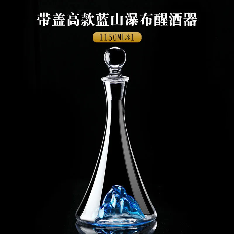 High Blue iceberg transparent glass decanter, European light luxury high-value red wine filtering and distributor,  wine utensil (Cópia)