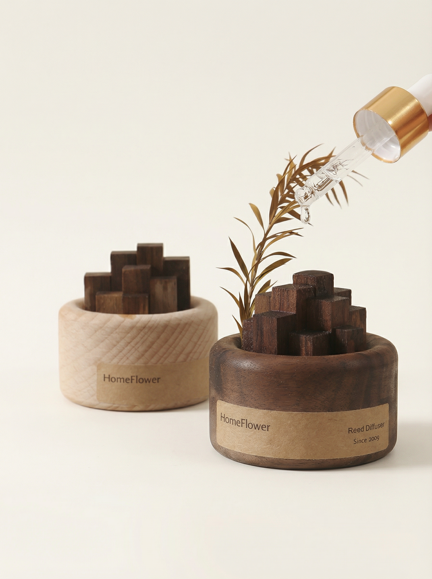 1pcs diffuser essential oil wood scent diffuser 2 color Unique Wood Art Fireless Aroma Home Decoration